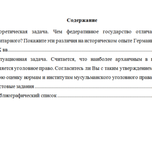 История государства и права зарубежных стран. Часть 2. Вариант 5. НГУЭУ.