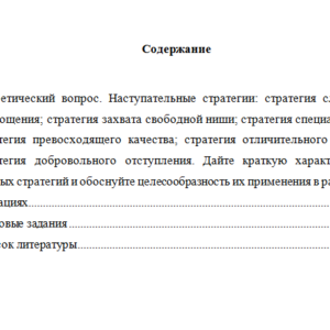 Стратегический менеджмент. Вариант 9. НГУЭУ
