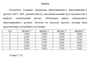 Инвестиционное проектирование. Задача. Вариант 9.