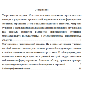 Инновационный менеджмент. Вариант 7. НГУЭУ