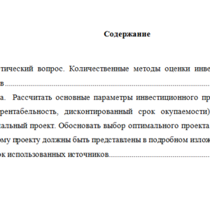 Инвестиционное проектирование. Вариант 6. НГУЭУ