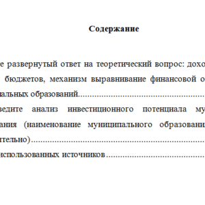 Управление развитием муниципального образования. Вариант 9. НГУЭУ
