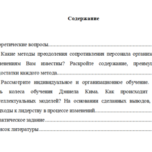 Управление изменениями. Вариант 10. НГУЭУ