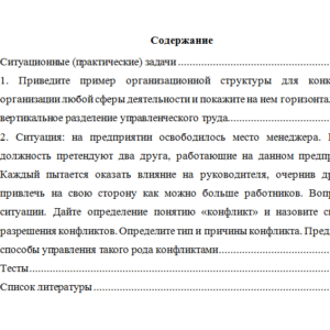Теория менеджмента. Вариант 6. НГУЭУ.