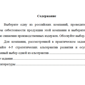 Экономическая стратегия. Вариант 10. НГУЭУ