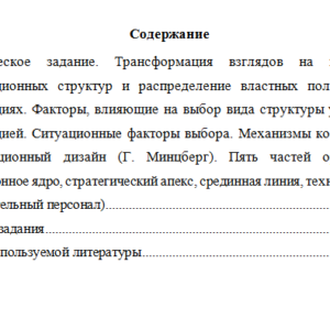 Управление организацией. Вариант 4. НГУЭУ.