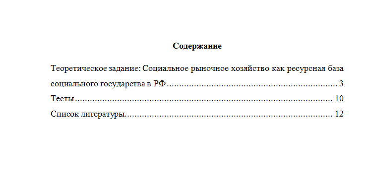Основы социального государства. Вариант 5. НГУЭУ.
