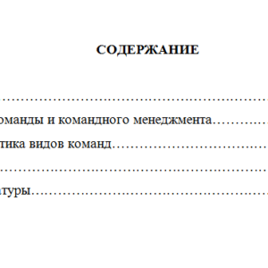 Виды команд. Реферат.