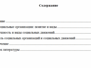 Социальные организации и движения. Реферат.