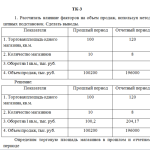 Экономический анализ хозяйственной деятельности. ТК 3. СибУПК.