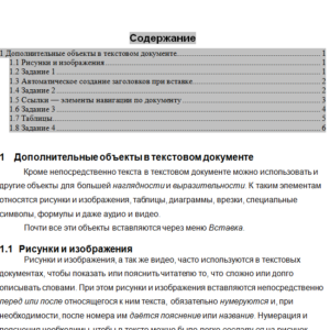 Информатика. Работа 2. Дополнительные элементы документа. НГПУ.