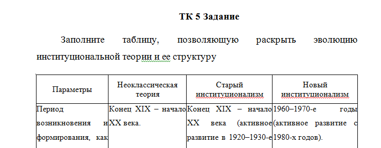 Институциональная экономика. ТК 5. СибУПК.