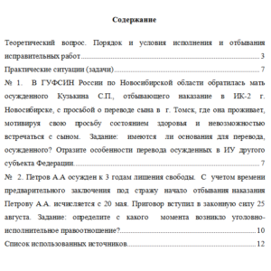 Уголовно-исполнительное право. Вариант 1. НГУЭУ.