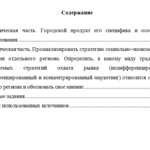 Маркетинг территории. Вариант 5. НГУЭУ.
