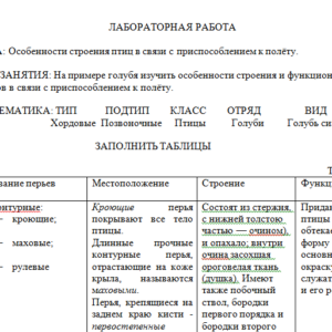 Зоология. Лабораторная работа.