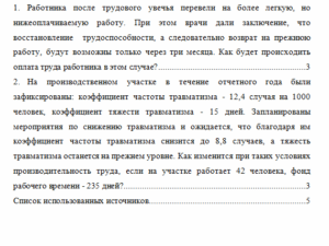 Основы безопасности труда. Вариант 4. НГУЭУ. Задачи.
