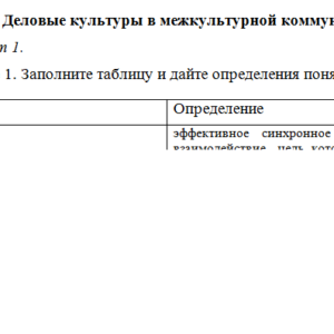 Культура и межкультурное взаимодействие. Задание к теме 5. СибУПК.