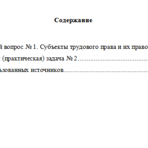 Трудовое право. Вариант 3. НГУЭУ.