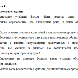 Основы инклюзивного образования. ПЗ 4. НГПУ.