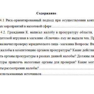Контроль и надзор в государственном и муниципальном управлении. Вариант 4. НГУЭУ.