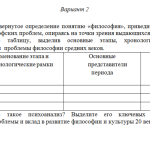 Философия. Задание 1. Вариант 2. СибУПК.