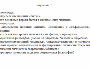 Философия. Вариант 1. Задание 2. СибУПК.