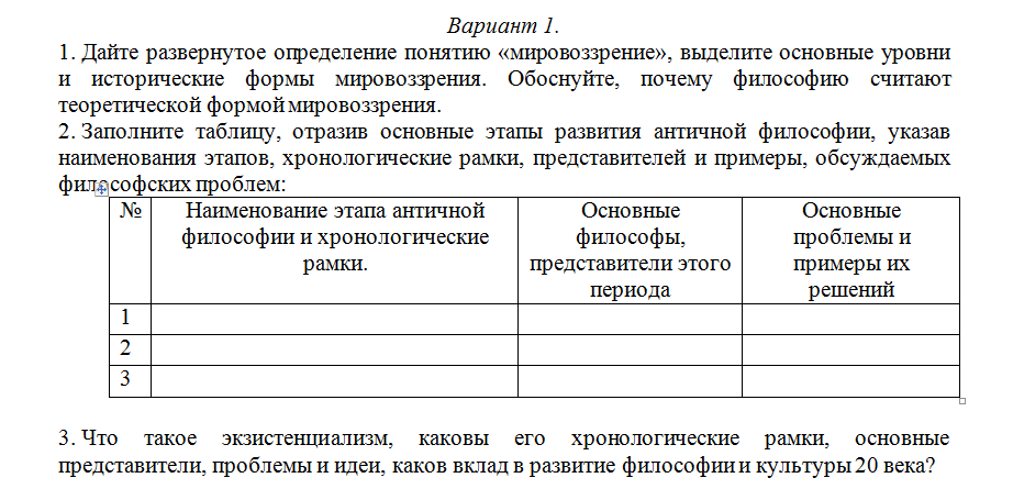 Философия. Вариант 1. СибУПК.
