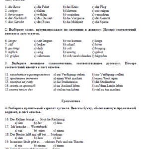 Немецкий язык. Контрольная работа 2. Вариант 3. НГУЭУ.
