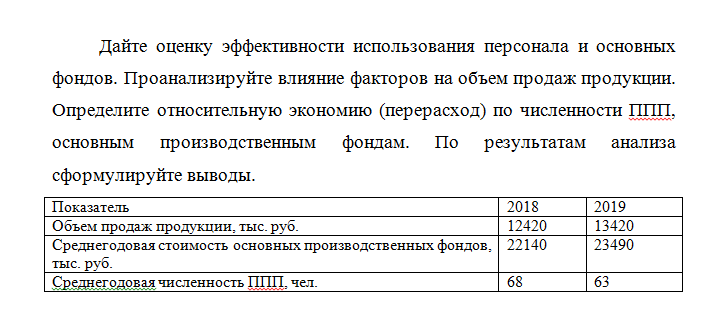 Анализ хозяйственной деятельности. Задача.