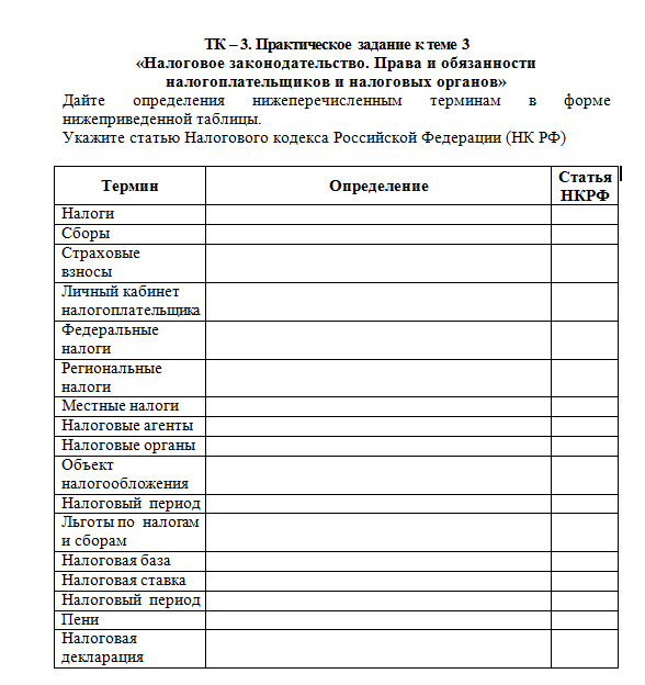 Налоги и налоговая система. Задание 1. СибУПК.