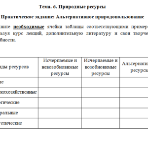 Экология. Задания к теме 6. СибУПК.