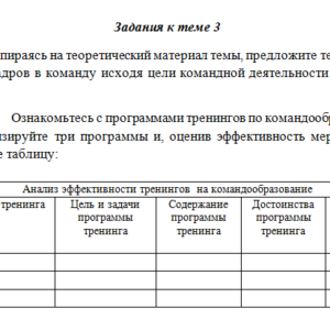 Командообразование. Задание к теме 3. СибУПК.
