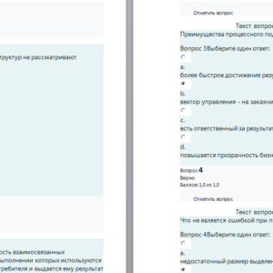 Управление бизнес-процессами. Тесты по темам + итоговый. СибУПК.