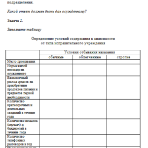 Уголовно-исполнительное право. Ответы к заданию. Тема 6. СибУПК.
