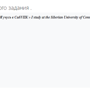 Английский язык. Задание 1. СибУПК.