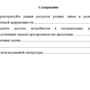 Технико-экономический анализ ресурсов организации. Вариант 2. НГУЭУ.