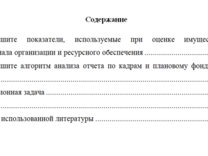 Технико-экономический анализ ресурсов организации. Вариант 8. НГУЭУ.