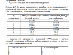 Конкурентоспособность организаций и товаров. Решение заданий к теме 2. СибУПК.