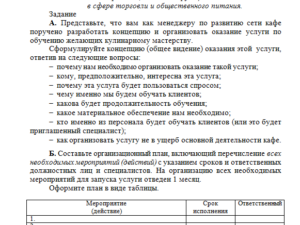 Менеджмент в сфере торговли и общественного питания. Задание 1. СибУПК.