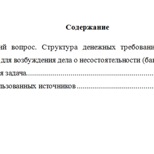 Правовое регулирование несостоятельности. Вариант 2. НГУЭУ.