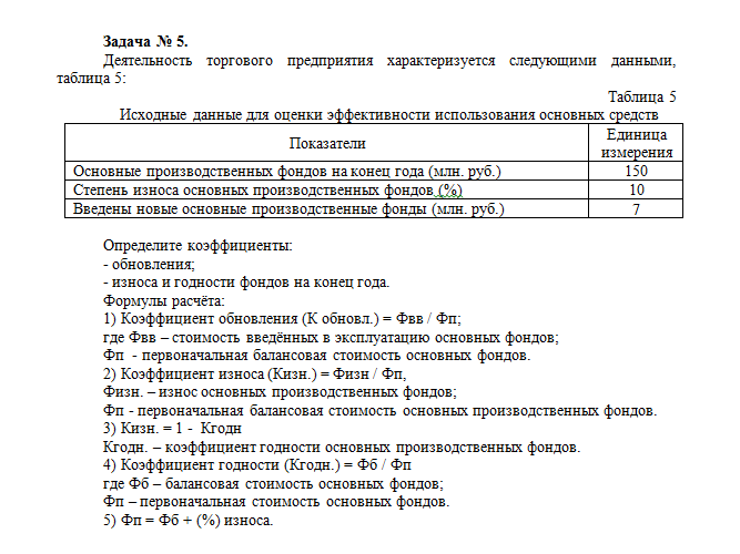 Эффективность деятельности предприятий и организаций. Тема 2. Решение задачи 5.