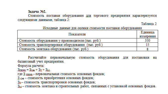 Эффективность деятельности предприятий и организаций. Тема 2. Решение задачи 2.